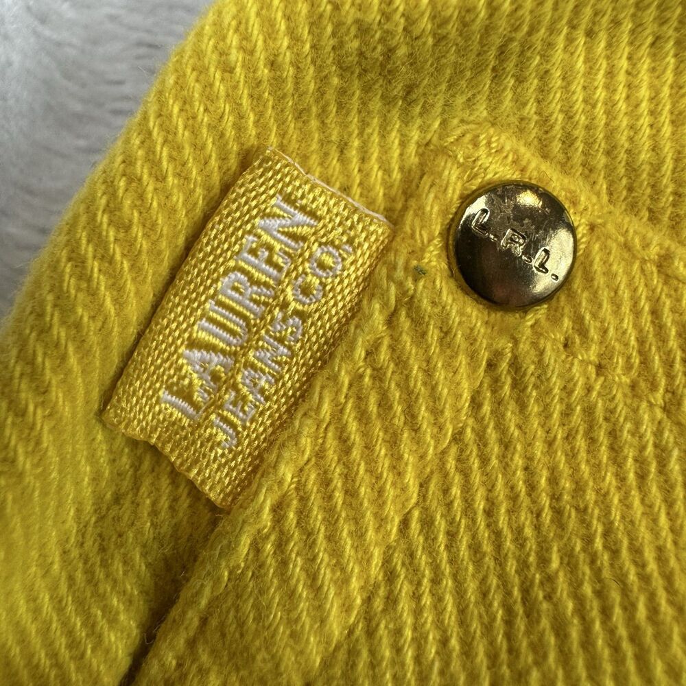 Lauren Jeans Co Ralph Lauren Petite 4P Yellow Denim Jeans Straight High Rise - Picture 8 of 11